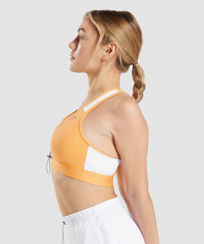 Apricot Orange / White Women's Gymshark Pulse Sports Bra | USA-05134