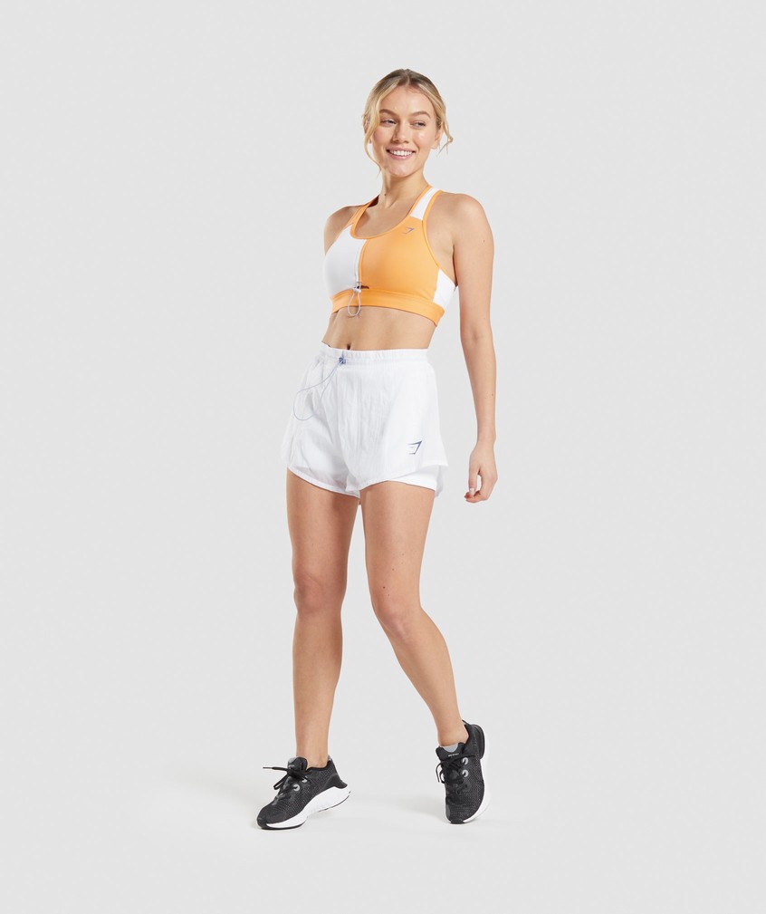 Apricot Orange / White Women's Gymshark Pulse Sports Bra | USA-05134