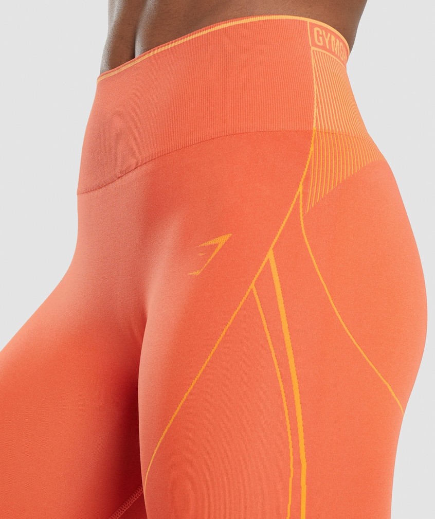 Apricot Orange Women's Gymshark Apex Seamless High Rise Short Shorts | USA-02317