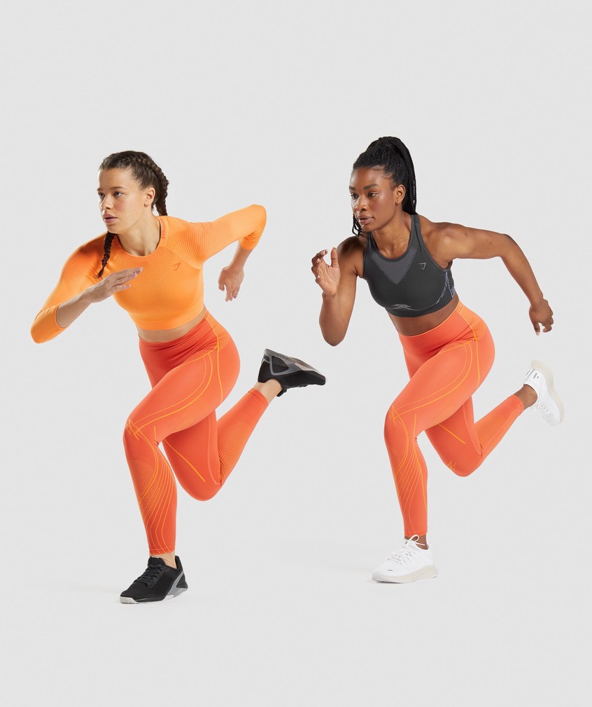 Apricot Orange Women's Gymshark Apex Seamless High Rise Leggings | USA-03256