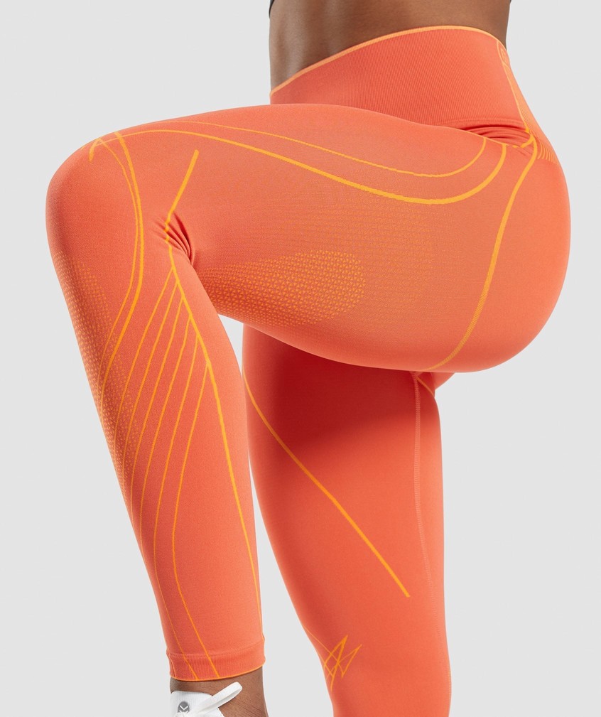 Apricot Orange Women's Gymshark Apex Seamless High Rise Leggings | USA-03256