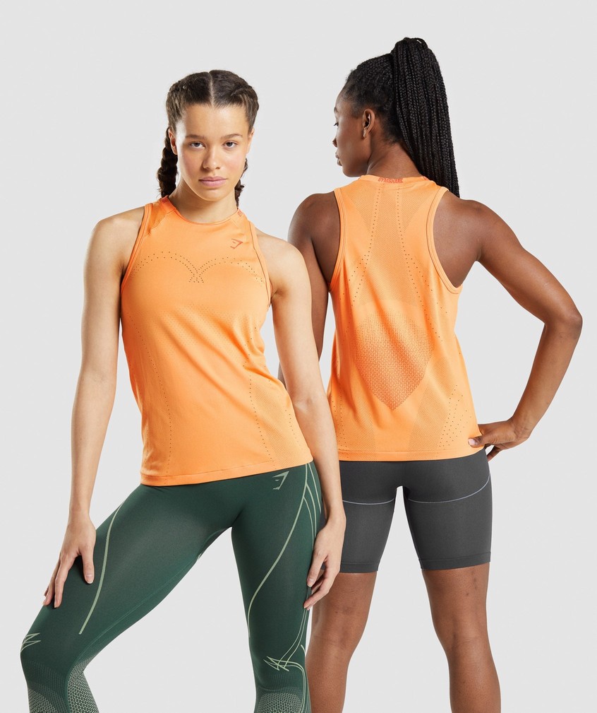 Apricot Orange Women's Gymshark Apex Seamless Tank | USA-30864