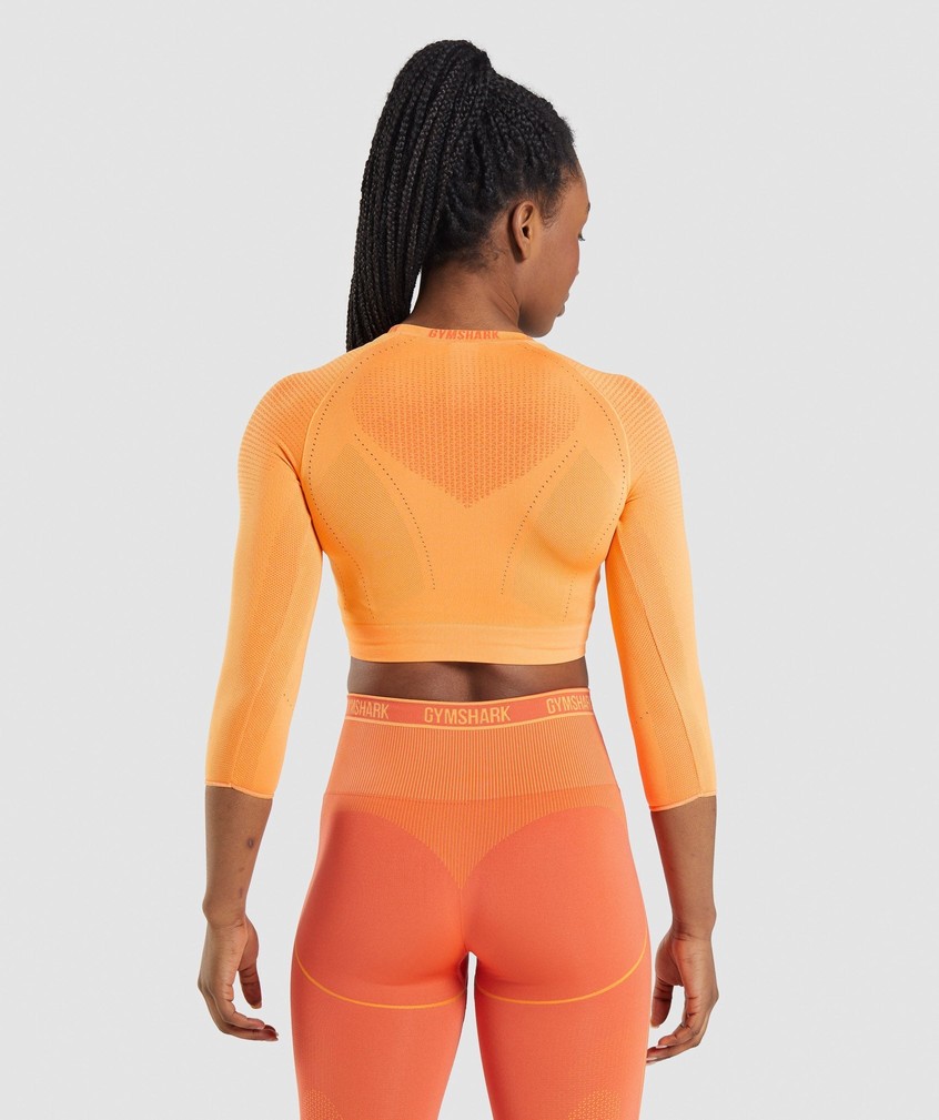 Apricot Orange Women's Gymshark Apex Seamless Crop Top T-Shirts | USA-34176