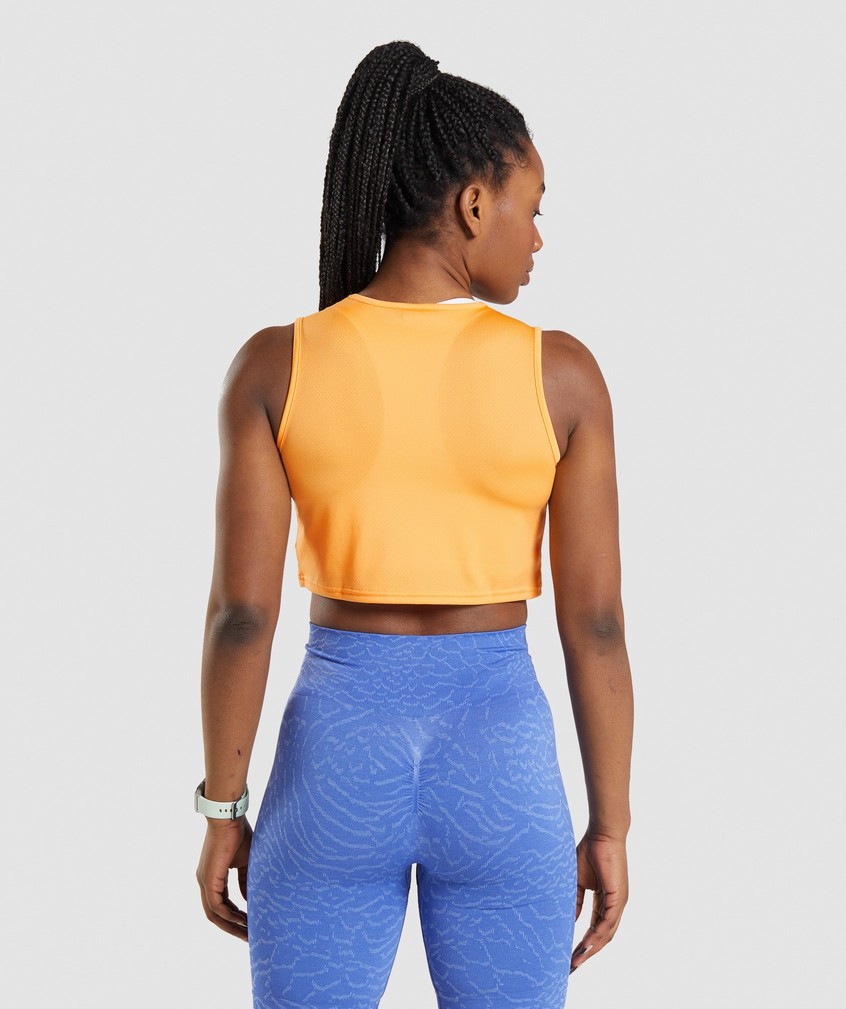 Apricot Orange Women's Gymshark Training Crop Tank T-Shirts | USA-08569