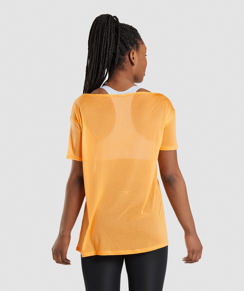 Apricot Orange Women's Gymshark Training Oversized Top T-Shirts | USA-69075