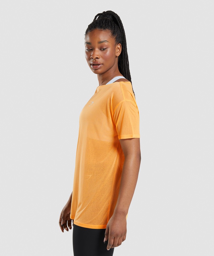 Apricot Orange Women's Gymshark Training Oversized Top T-Shirts | USA-69075