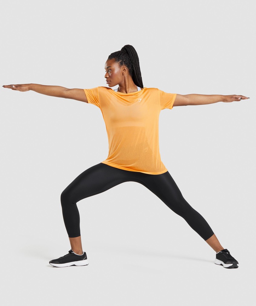 Apricot Orange Women's Gymshark Training Oversized Top T-Shirts | USA-69075