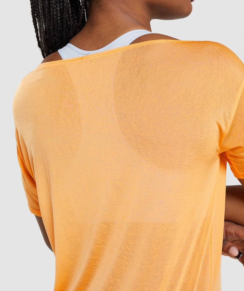 Apricot Orange Women's Gymshark Training Oversized Top T-Shirts | USA-69075