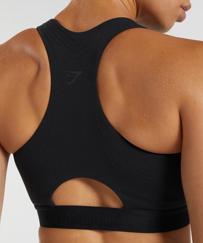 Black / Deep Grey Women's Gymshark 315 Performance High Neck Sports Bra | USA-85096