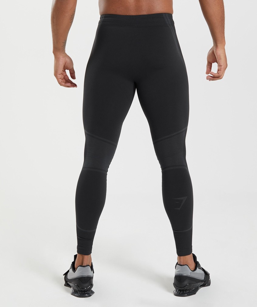 Black / Grey Men's Gymshark 315 Seamless Tights | USA-63172