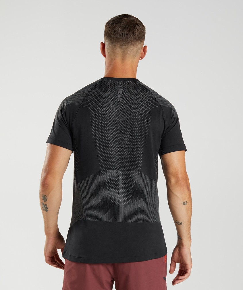 Black / Grey Men's Gymshark Apex Seamless T-Shirts | USA-14580