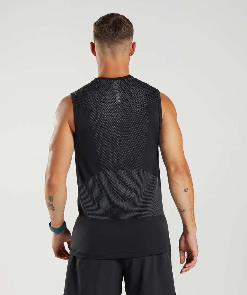 Black / Grey Men's Gymshark Apex Seamless Tank | USA-18053