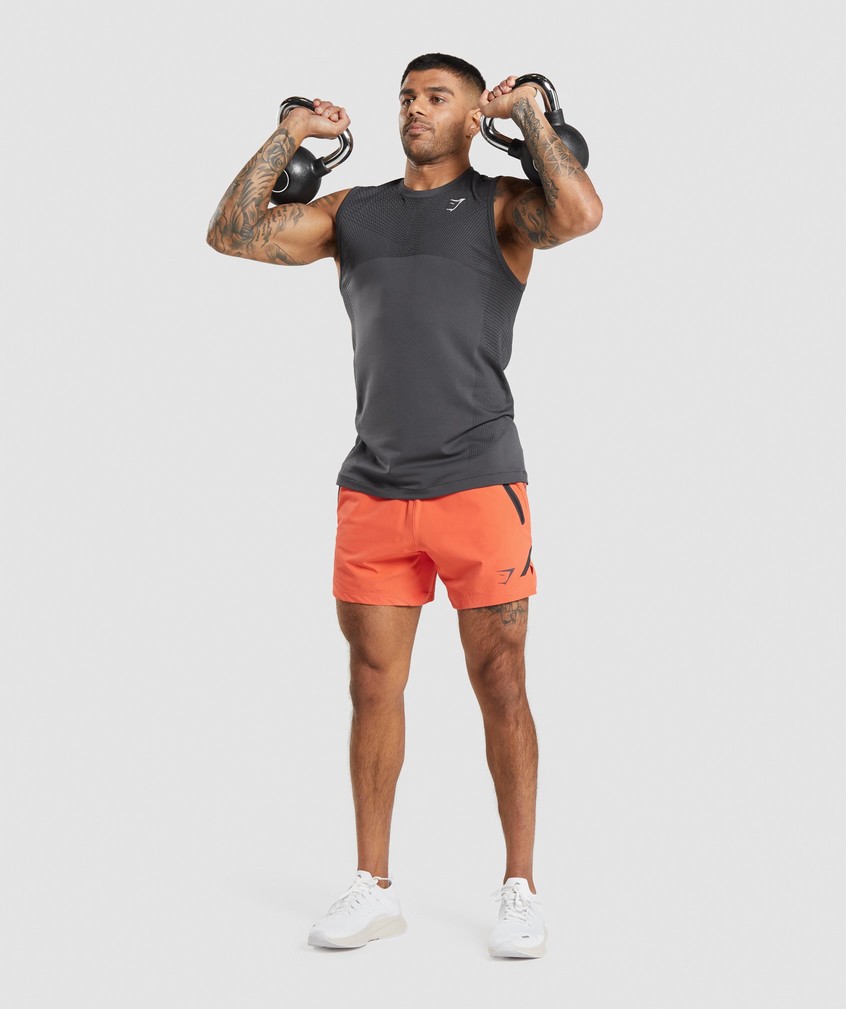 Black Grey Men's Gymshark Apex Seamless Tank | USA-52634