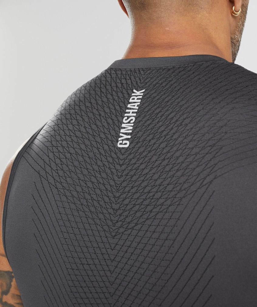 Black Grey Men's Gymshark Apex Seamless Tank | USA-52634