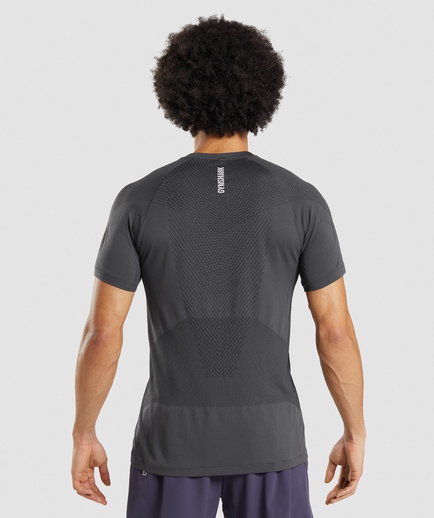 Black Grey Men's Gymshark Apex Seamless T-Shirts | USA-53704