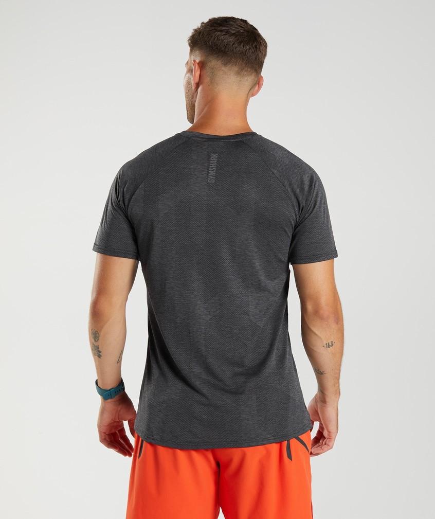 Black / Grey Men's Gymshark Apex T-Shirts | USA-08596