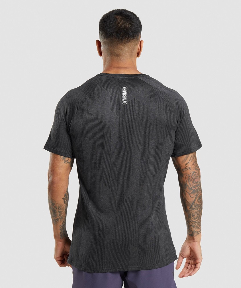 Black Grey Men's Gymshark Apex T-Shirts | USA-06725