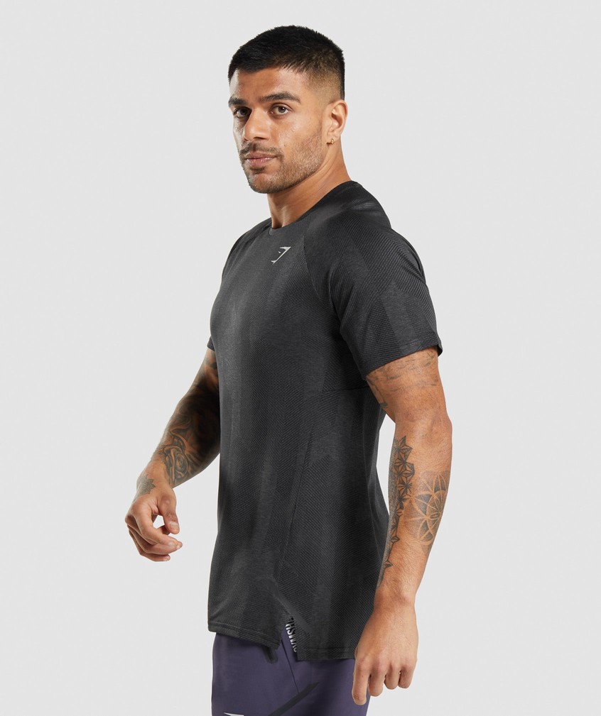 Black Grey Men's Gymshark Apex T-Shirts | USA-06725