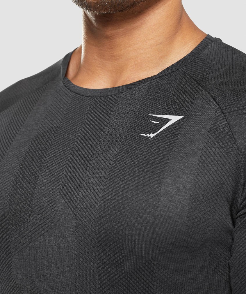 Black Grey Men's Gymshark Apex T-Shirts | USA-06725