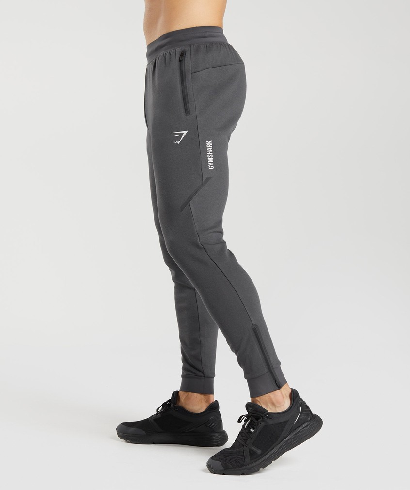 Black Grey Men's Gymshark Apex Technical Joggers | USA-41023