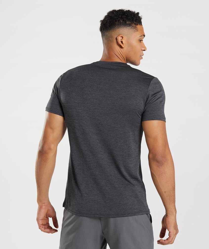 Black Grey Men's Gymshark Arrival Marl T-Shirts | USA-70132