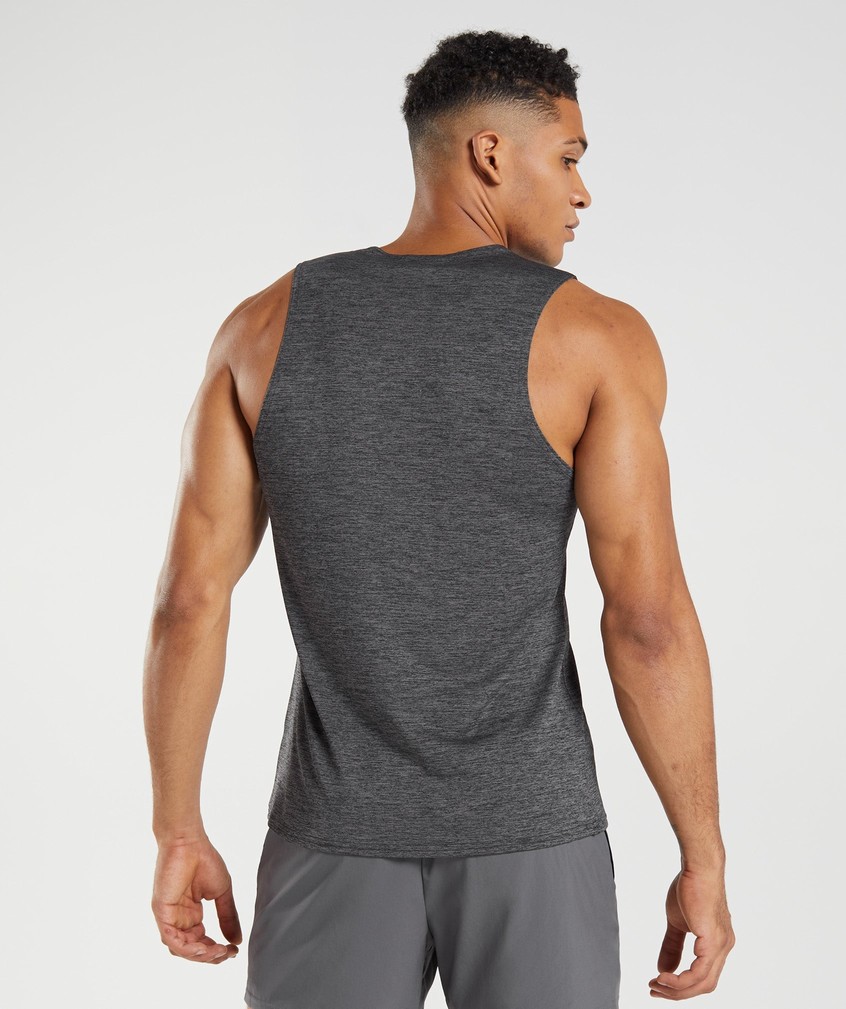 Black / Grey Men's Gymshark Arrival Slim Marl Tank | USA-52908