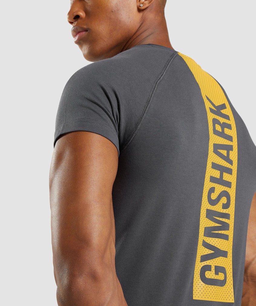 Black Grey Men's Gymshark Bold T-Shirts | USA-80147