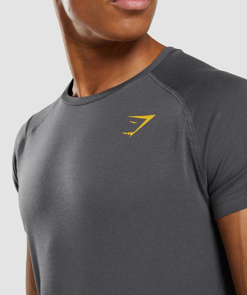 Black Grey Men's Gymshark Bold T-Shirts | USA-80147