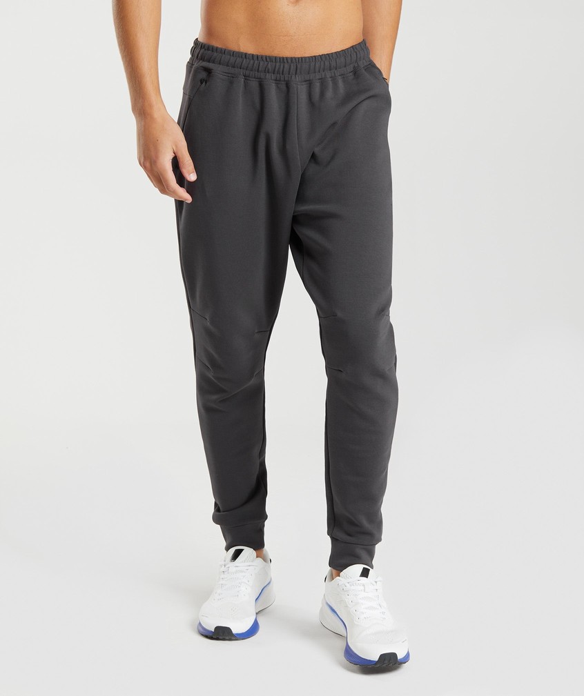 Black Grey Men\'s Gymshark Rest Day Knit Joggers | USA-42071