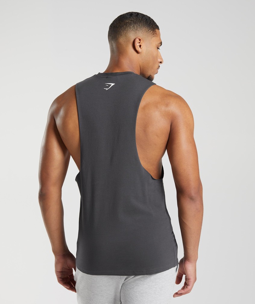 Black Grey Men's Gymshark Social Club Drop Arm Tank | USA-70438