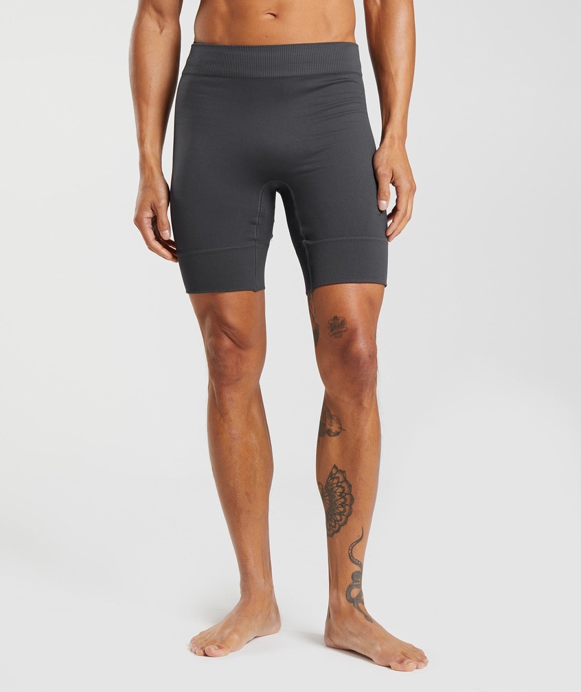 Black Grey Men\'s Gymshark Studio Seamless 7\