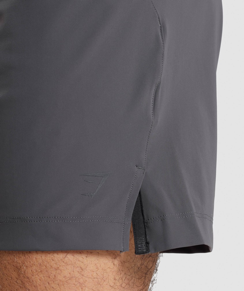 Black Grey Men's Gymshark Studio Shorts | USA-98215