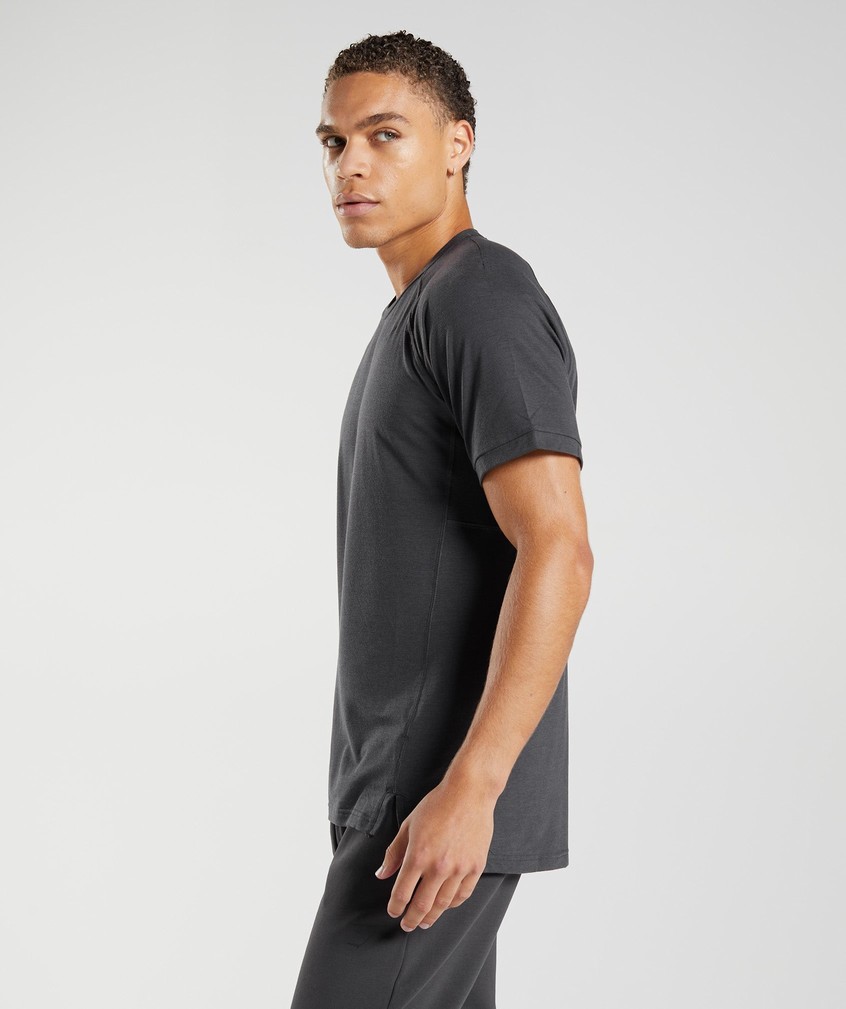 Black Grey Men's Gymshark Studio T-Shirts | USA-32109