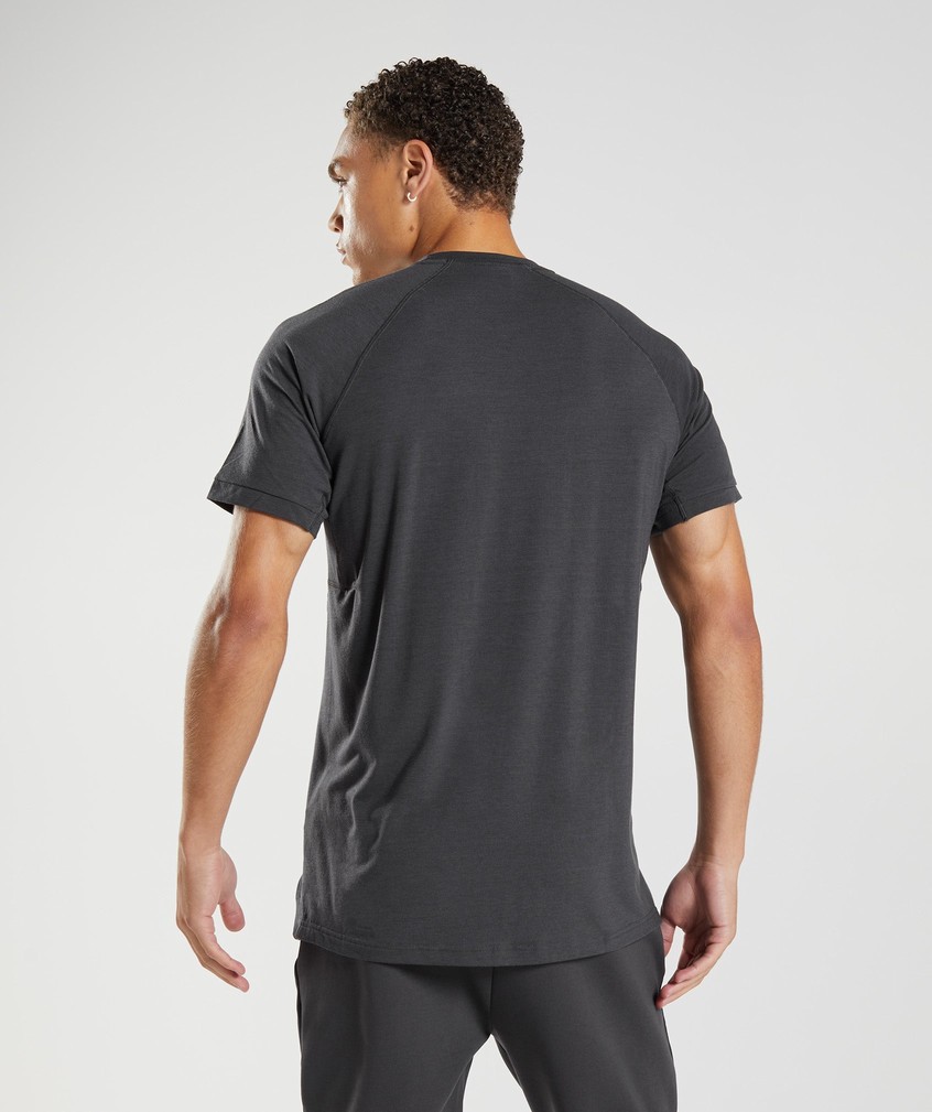 Black Grey Men's Gymshark Studio T-Shirts | USA-32109