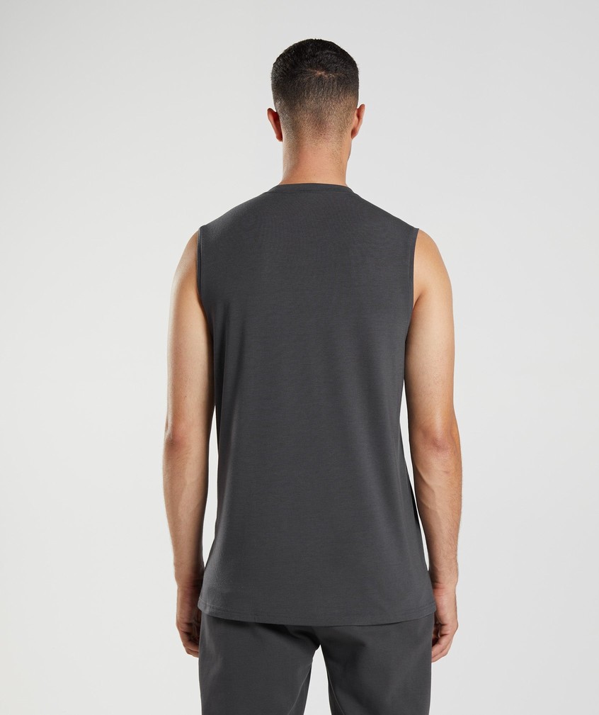 Black Grey Men's Gymshark Studio Tank | USA-60875