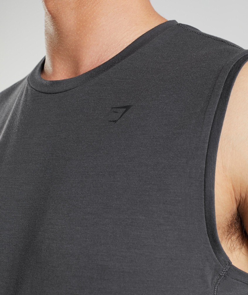 Black Grey Men's Gymshark Studio Tank | USA-60875