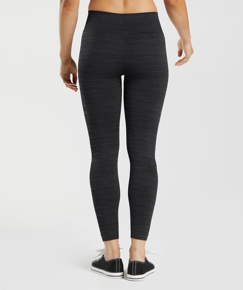 Black / Grey Women's Gymshark Adapt Marl Seamless Leggings | USA-94278