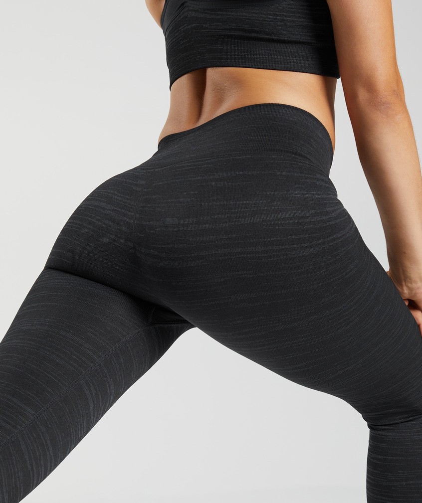 Black / Grey Women's Gymshark Adapt Marl Seamless Leggings | USA-94278