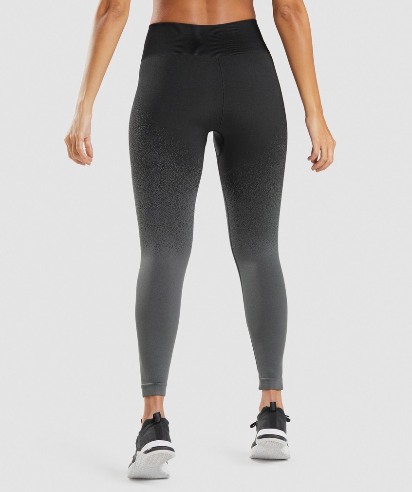 Black / Grey Women's Gymshark Adapt Ombre Seamless Leggings | USA-45603