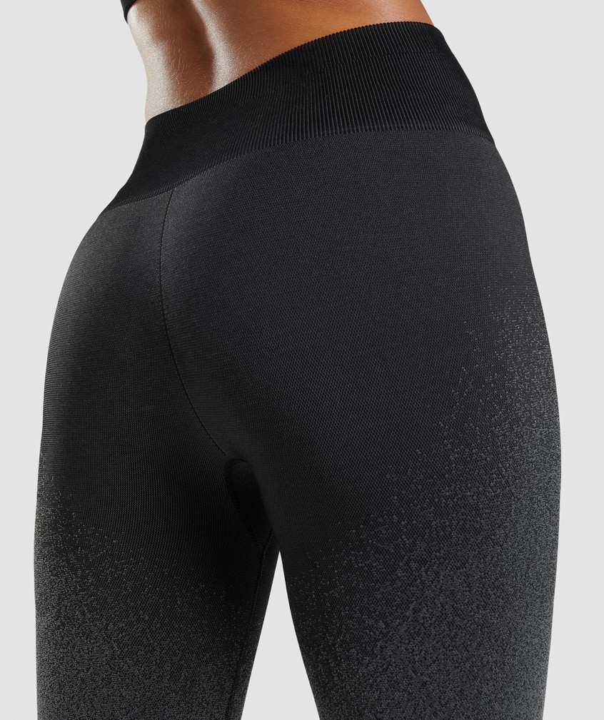 Black / Grey Women's Gymshark Adapt Ombre Seamless Leggings | USA-45603