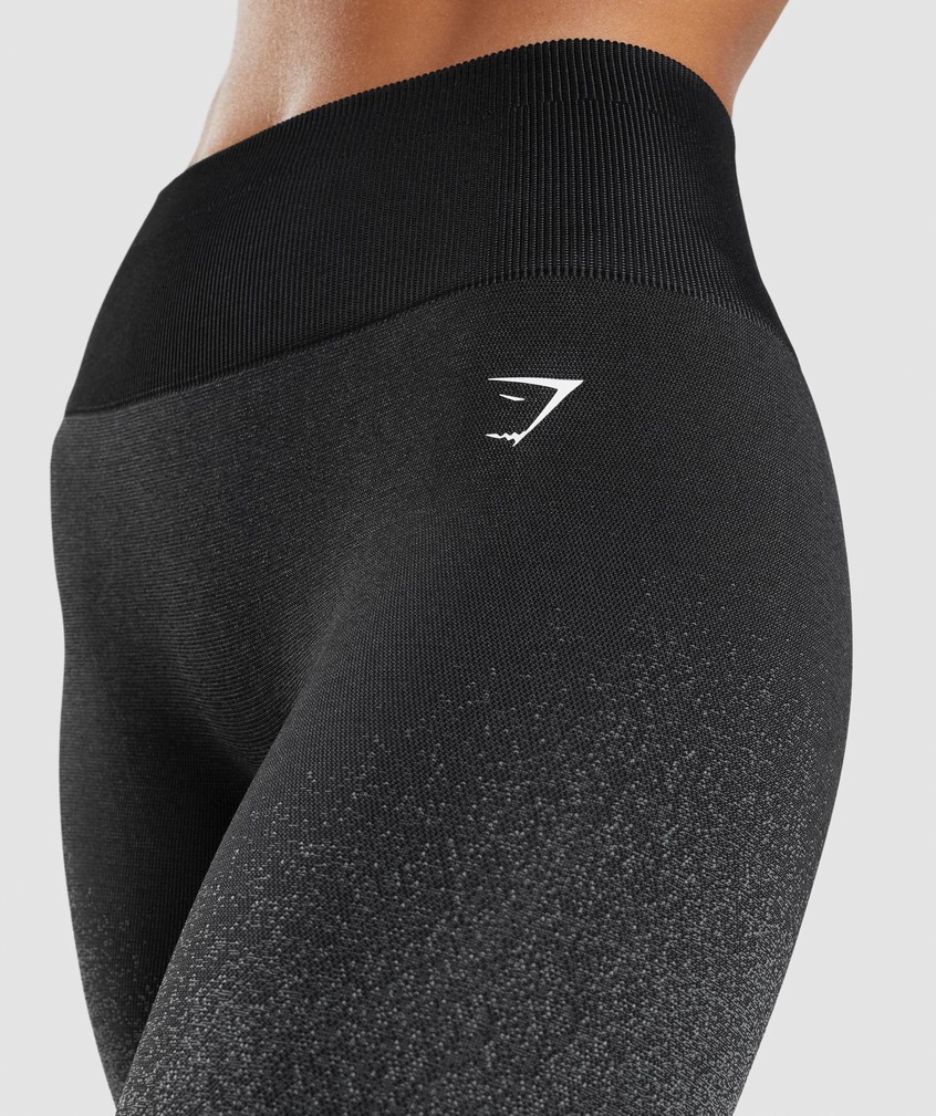 Black / Grey Women's Gymshark Adapt Ombre Seamless Leggings | USA-45603