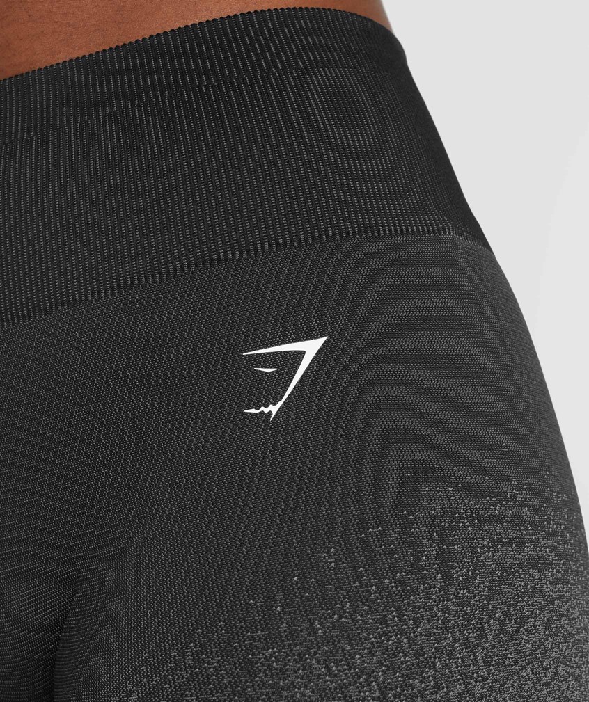 Black / Grey Women's Gymshark Adapt Ombre Seamless Cycling Shorts | USA-48309