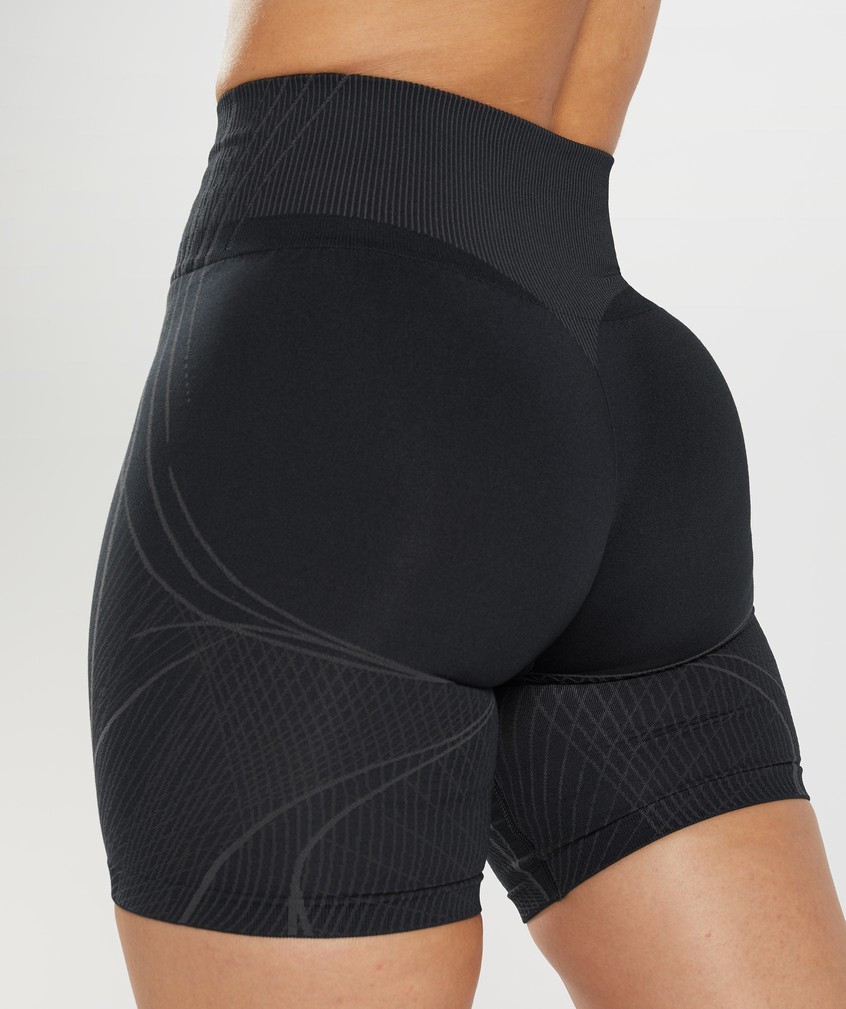 Black Grey Women's Gymshark Apex Seamless Shorts | USA-10759