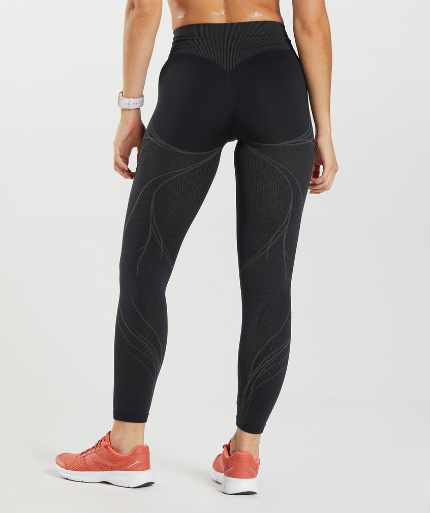 Black Grey Women's Gymshark Apex Seamless Leggings | USA-23014