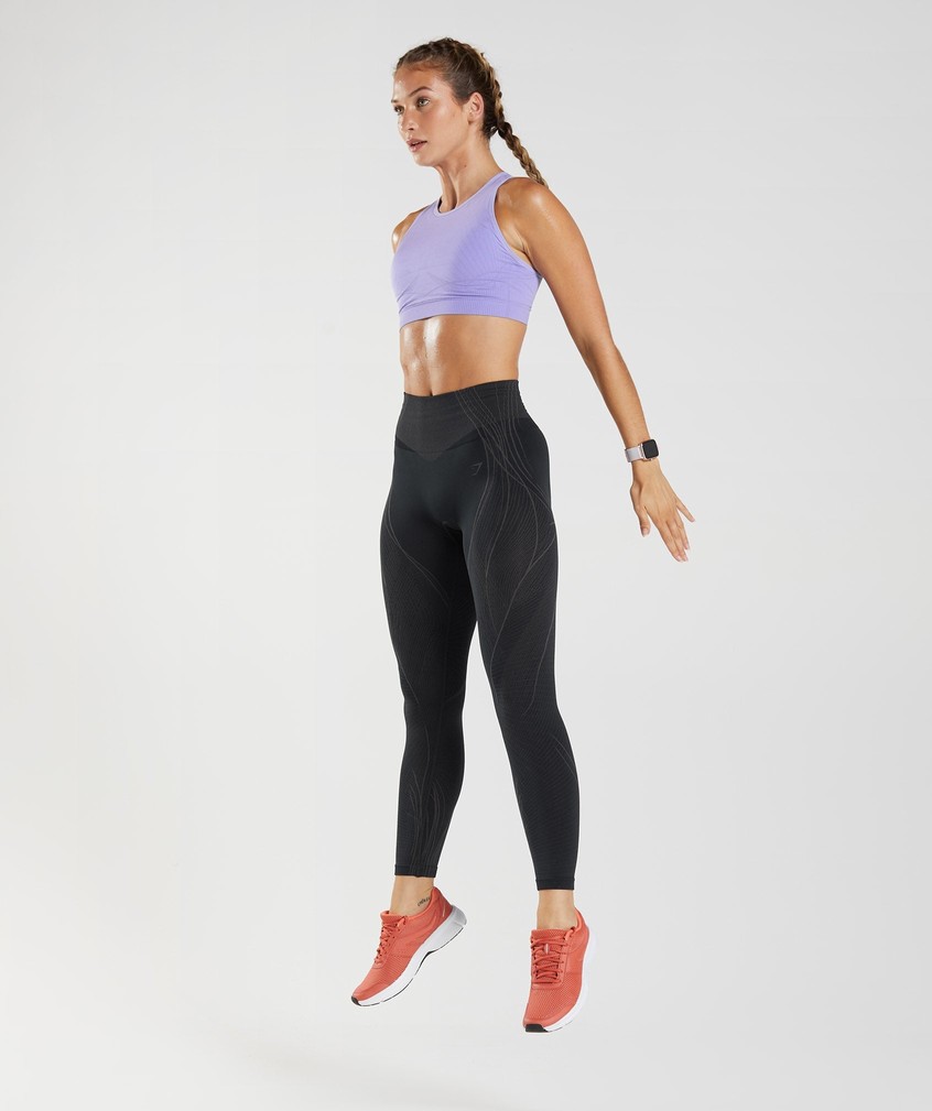 Black Grey Women's Gymshark Apex Seamless Leggings | USA-23014