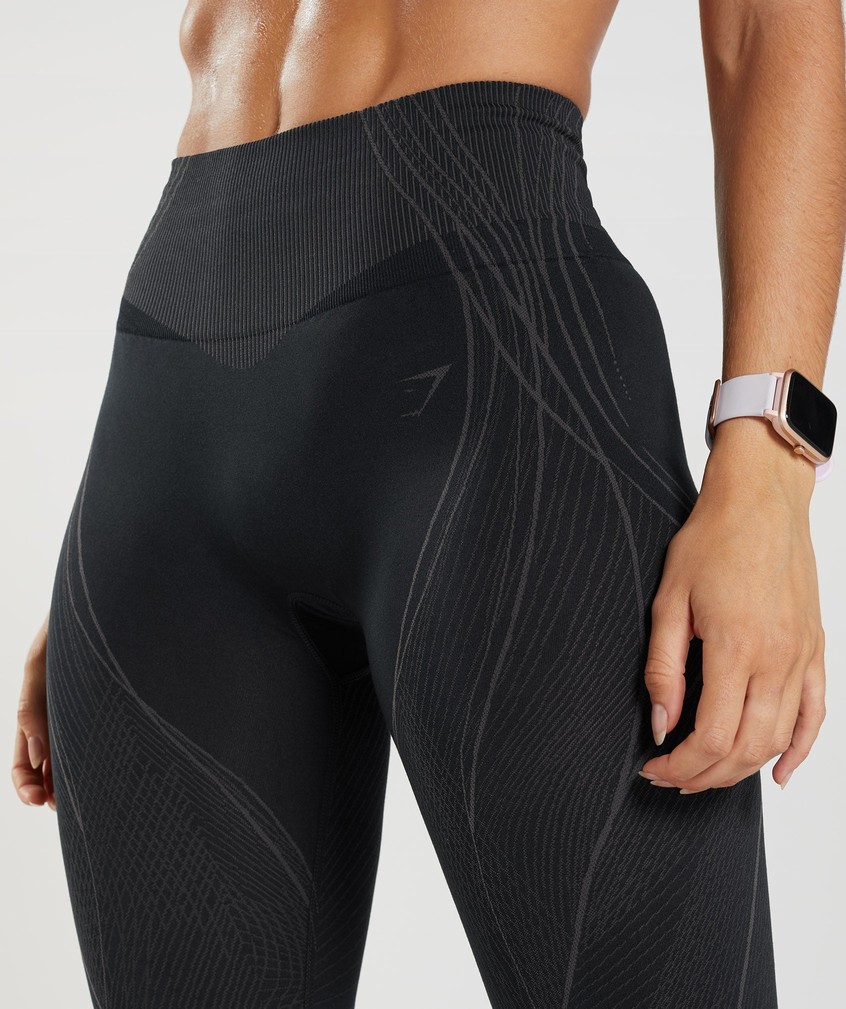 Black Grey Women's Gymshark Apex Seamless Leggings | USA-23014