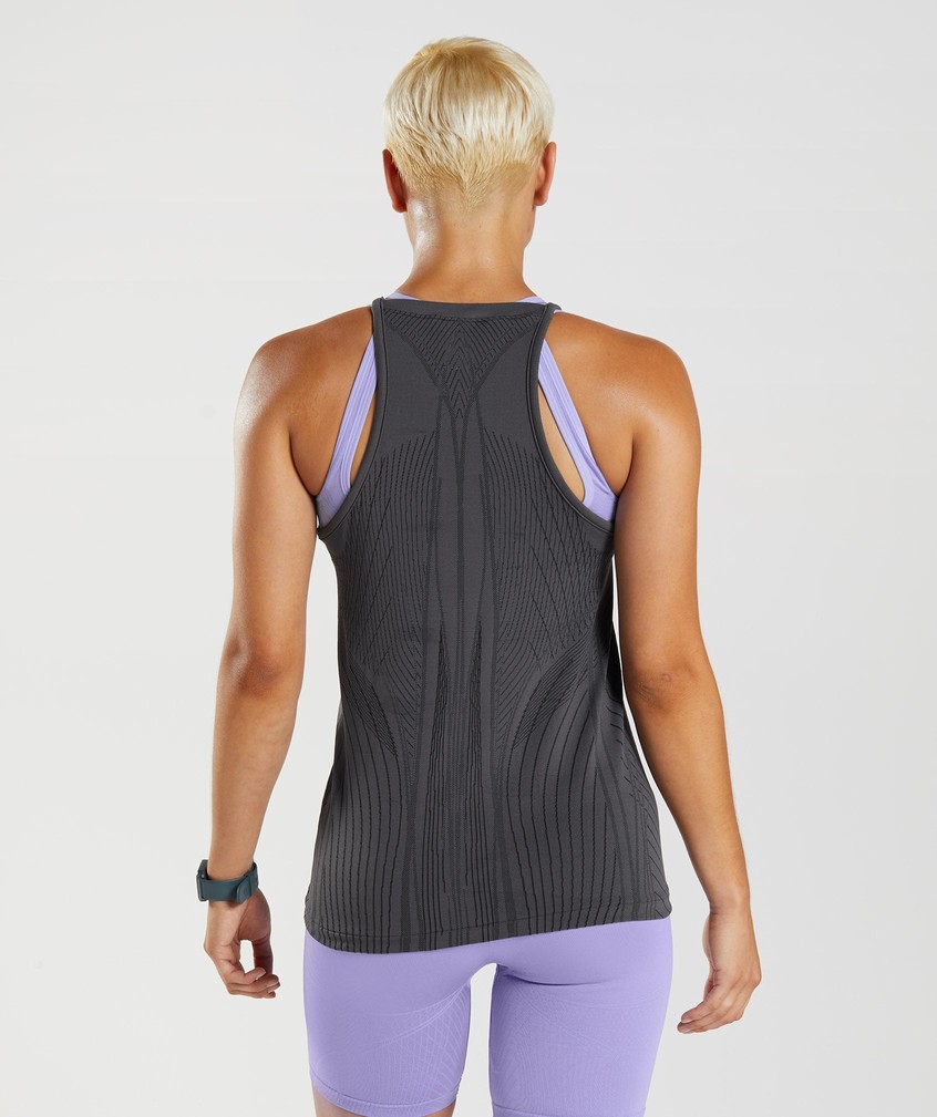 Black Grey Women's Gymshark Apex Seamless Tank | USA-36095