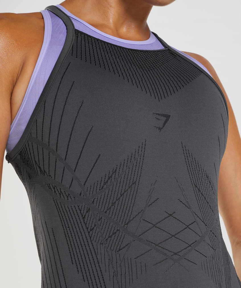 Black Grey Women's Gymshark Apex Seamless Tank | USA-36095