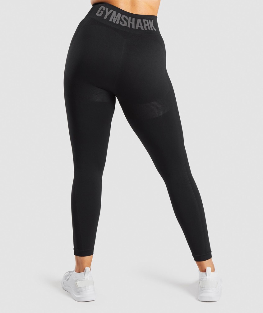 Black / Grey Women's Gymshark Flex High Waisted Leggings | USA-04329