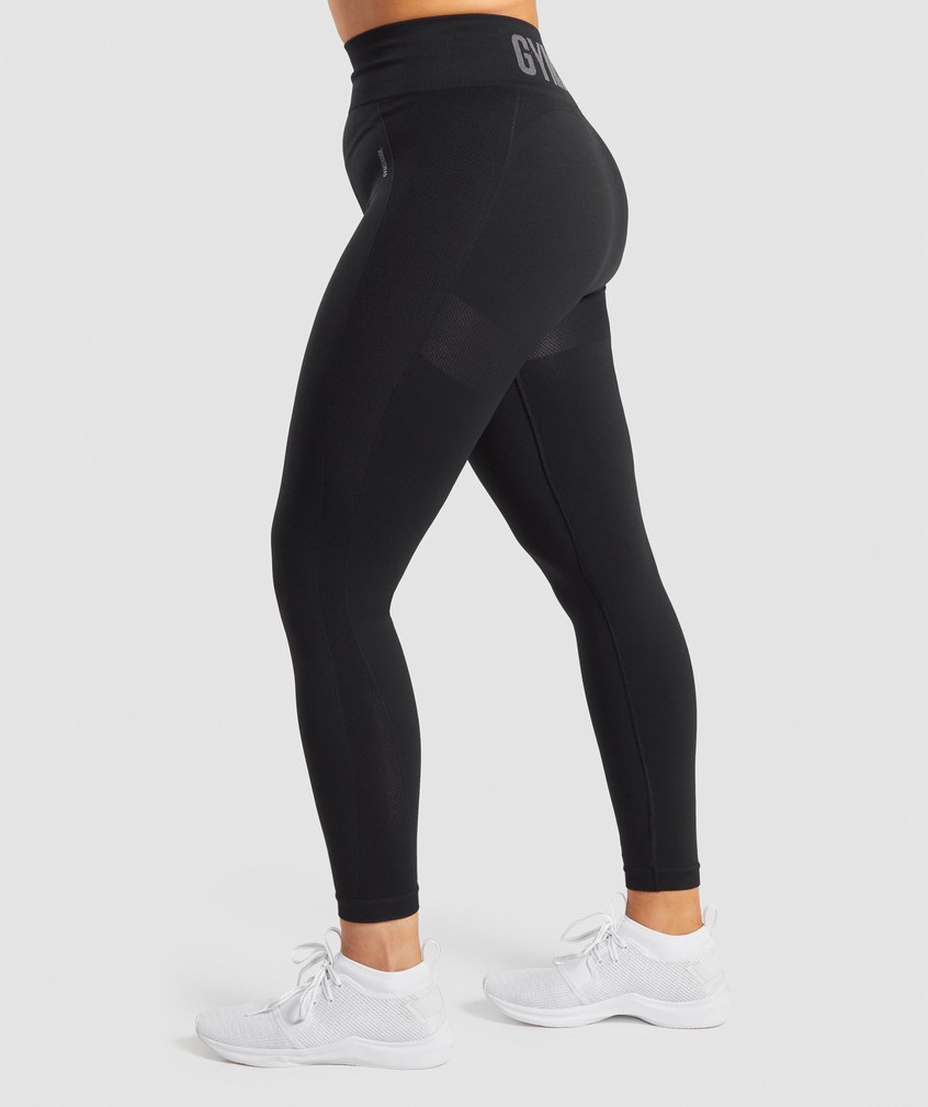 Black / Grey Women's Gymshark Flex High Waisted Leggings | USA-04329